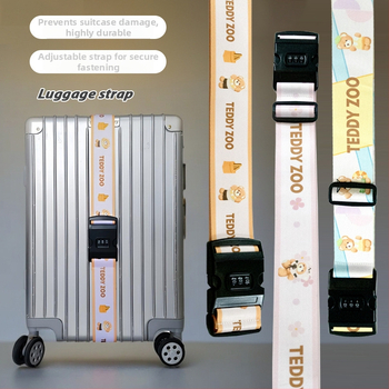 Ζώνη αποσκευών Teddy Zoo με κωδικό πρόσβασης — υπερ-ελαφριά, ανθεκτική στη φθορά, ανθεκτική σε σεισμούς; Πολυεστέρας TD4002, μοτίβο ζώου, καλοκαίρι 2025