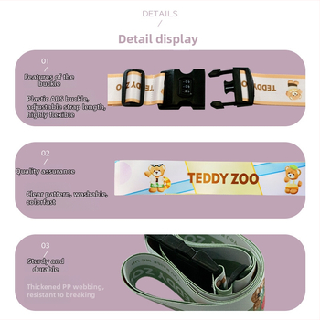 Ζώνη αποσκευών Teddy Zoo με κωδικό πρόσβασης — υπερ-ελαφριά, ανθεκτική στη φθορά, ανθεκτική σε σεισμούς; Πολυεστέρας TD4002, μοτίβο ζώου, καλοκαίρι 2025