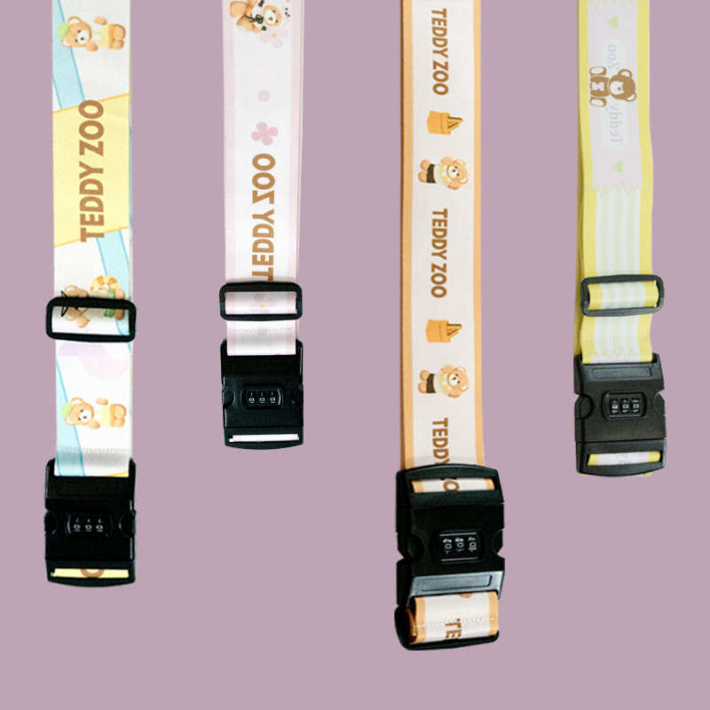 Ζώνη αποσκευών Teddy Zoo με κωδικό πρόσβασης — υπερ-ελαφριά, ανθεκτική στη φθορά, ανθεκτική σε σεισμούς; Πολυεστέρας TD4002, μοτίβο ζώου, καλοκαίρι 2025