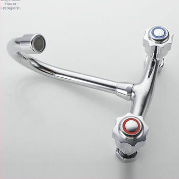 Fali konyhai csaptele kettős vezérléssel, réz test, beépített kivitel, DN15 négy csatlakozás, teljes réz szelepekkel, modern stílus