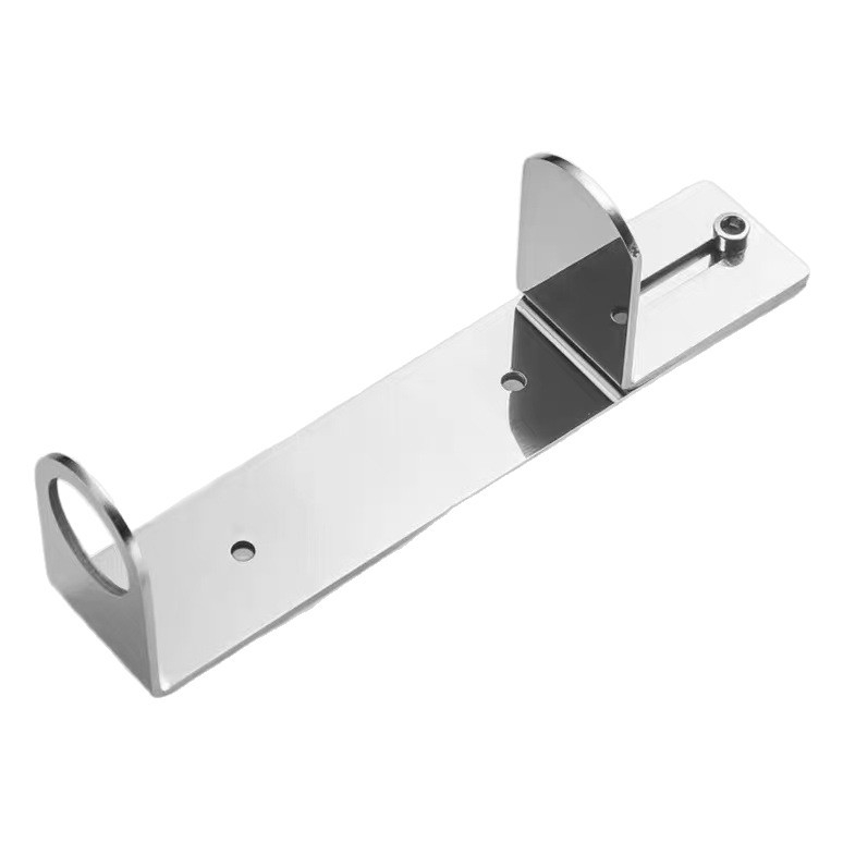 Държач за сапун-дозатор от неръждаема стомана 304, регулируема височина, стенен монтаж, подходящ за бутилки с помпова глава, фино полирана повърхност.