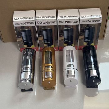 Стенно монтиран диспенсер за сапун, шампоан и душ гел – ръчно натискане, пластмасов корпус, модерен минималистичен стил, тегло 200 g