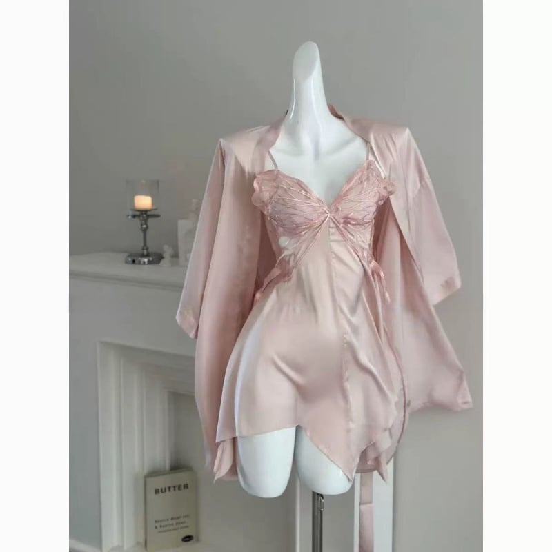 Ice Silk hálóing vállpántos, V-nyakú, ujjatlan, hát nélküli, antibakteriális