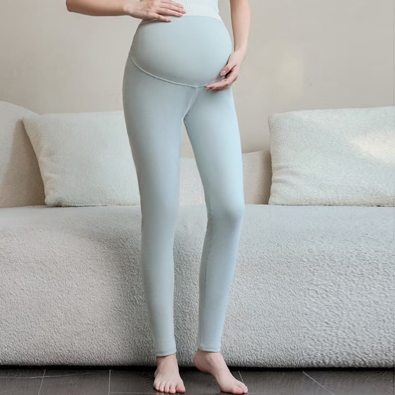 Θερμαντικά παντελόνια εγκυμοσύνης με υψηλή μέση, Derong βελουρινό φινίρισμα διπλής όψης, κοιλιακή στήριξη, 90–95% πολυεστέρας, υψηλή ελαστικότητα