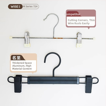 Αλουμινένιος συνδετήρας παντελονιών με κινητό αντιολισθητικό κλιπ για ντουλάπα