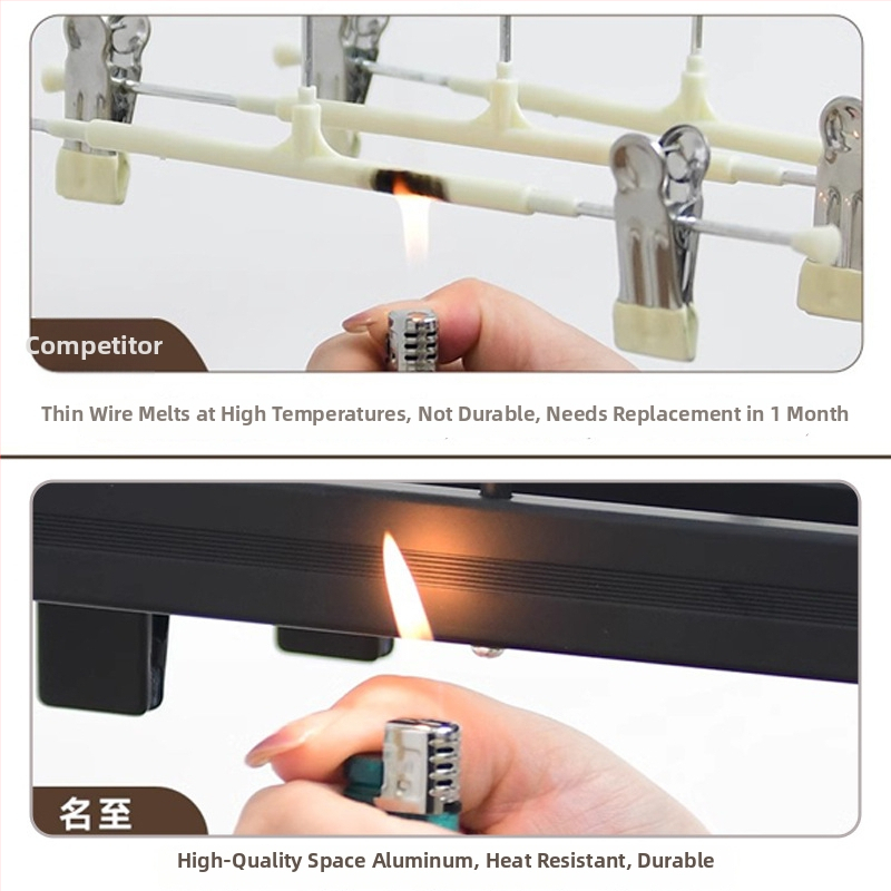 Hliníkový zliatinový posuvný držiak na nohavice s klipom do šatníka