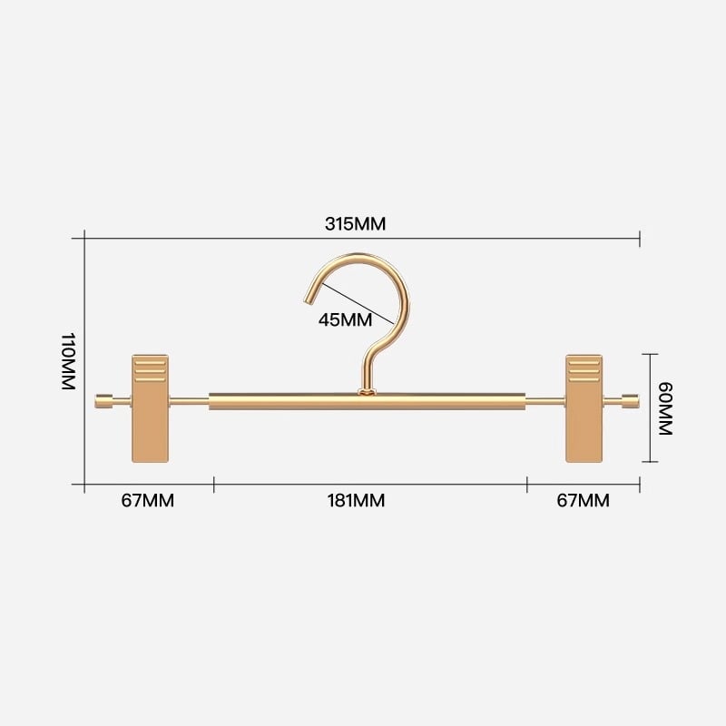 Αλουμινένιος συνδετήρας παντελονιών με κινητό αντιολισθητικό κλιπ για ντουλάπα