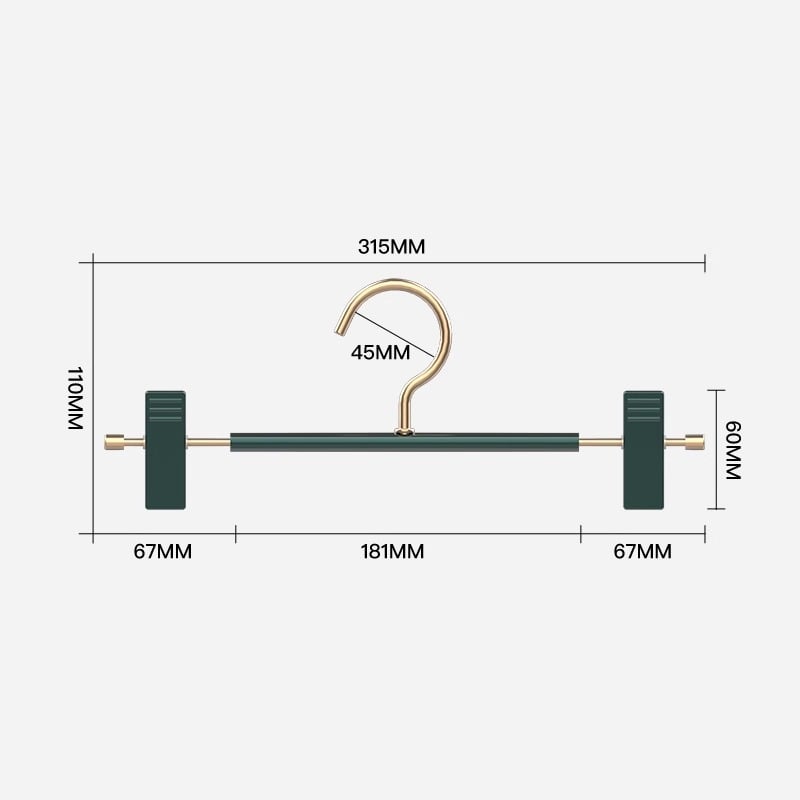 Αλουμινένιος συνδετήρας παντελονιών με κινητό αντιολισθητικό κλιπ για ντουλάπα