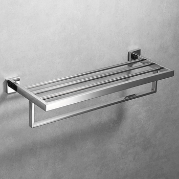 Set suport prosoape din oțel inoxidabil 304, țeavă pătrată cu două niveluri, finisaj lustruit, încărcare 20 kg, design modern