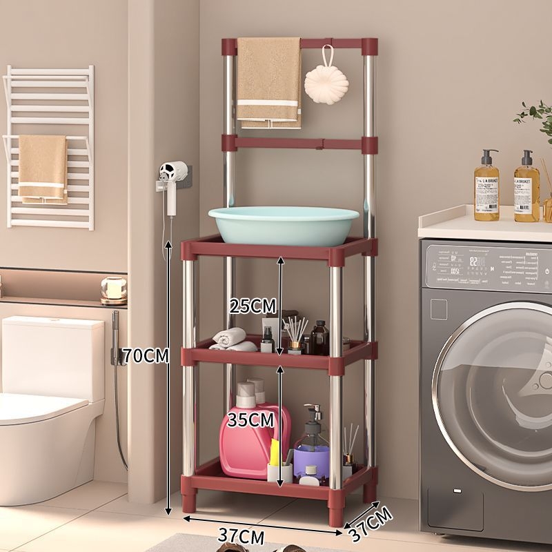 Raft pentru lavoar, plastic; stil universal mini; șase niveluri; montaj pe perete; depozitare pentru călătorii.