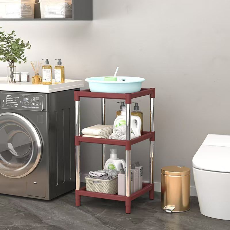 Raft pentru lavoar, plastic; stil universal mini; șase niveluri; montaj pe perete; depozitare pentru călătorii.