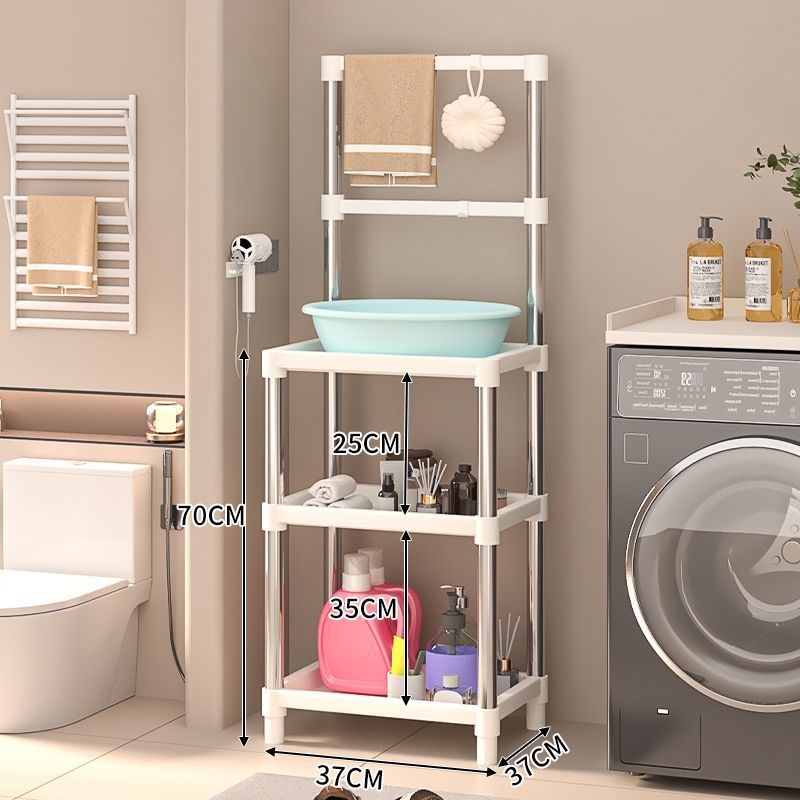 Raft pentru lavoar, plastic; stil universal mini; șase niveluri; montaj pe perete; depozitare pentru călătorii.