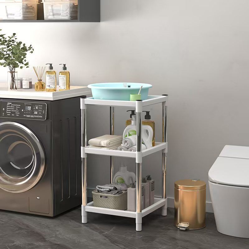 Raft pentru lavoar, plastic; stil universal mini; șase niveluri; montaj pe perete; depozitare pentru călătorii.