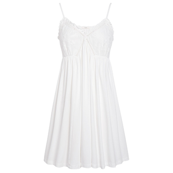 Sling éjszakai ruha, palota retro stílus, pamut 95–100%, V-nyakú, közepes hosszúságú