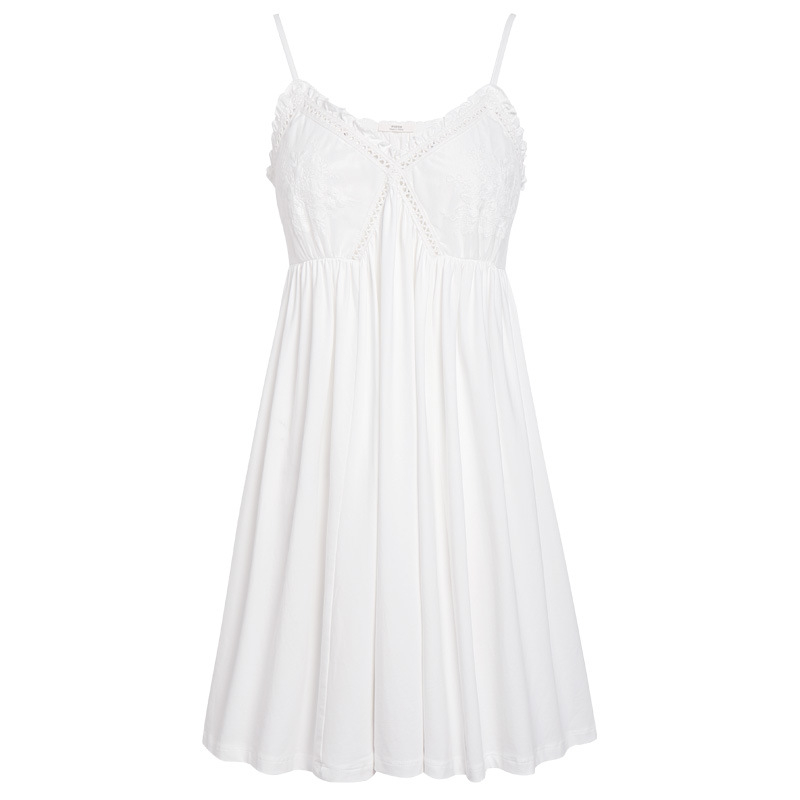 Sling éjszakai ruha, palota retro stílus, pamut 95–100%, V-nyakú, közepes hosszúságú