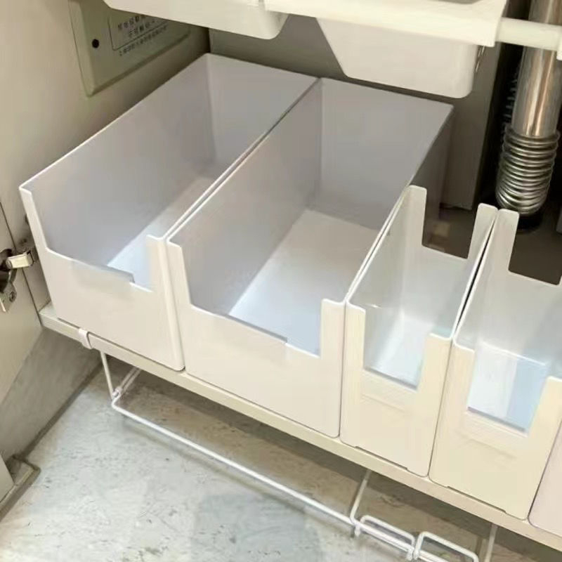 Raft extensibil sub chiuvetă pentru bucătărie, fără găuri, organizator de dulap, raft de colț pentru baie