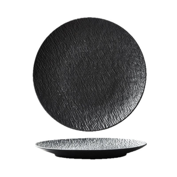 Farfurie plată din ceramică, stil japonez, rotundă, compatibilă cu microundele, posibilitatea imprimării logo-ului