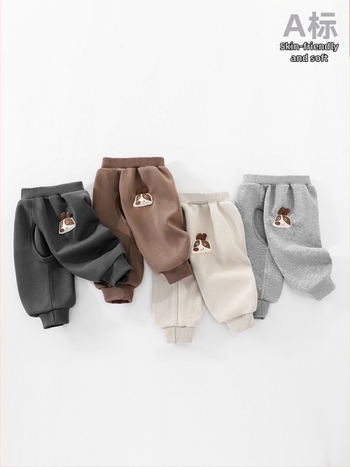Pantaloni pentru bebeluși cu crotch deschis, unisex, stil simplu, 60% poliester 40% bumbac, talie medie cu elastic, material moale, primăvară și toamnă