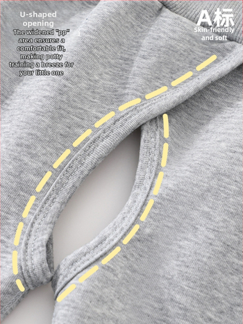 Pantaloni pentru bebeluși cu crotch deschis, unisex, stil simplu, 60% poliester 40% bumbac, talie medie cu elastic, material moale, primăvară și toamnă