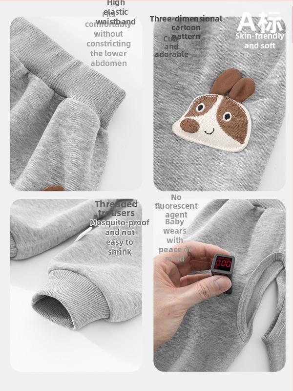 Pantaloni pentru bebeluși cu crotch deschis, unisex, stil simplu, 60% poliester 40% bumbac, talie medie cu elastic, material moale, primăvară și toamnă