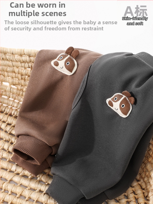 Pantaloni pentru bebeluși cu crotch deschis, unisex, stil simplu, 60% poliester 40% bumbac, talie medie cu elastic, material moale, primăvară și toamnă