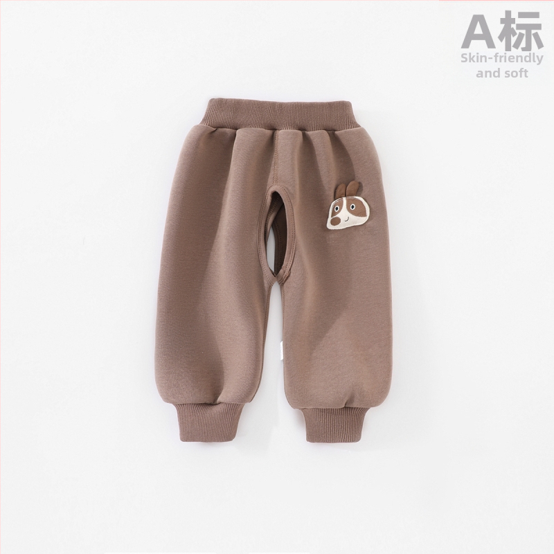 Pantaloni pentru bebeluși cu crotch deschis, unisex, stil simplu, 60% poliester 40% bumbac, talie medie cu elastic, material moale, primăvară și toamnă