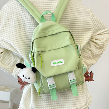 Rucsac femei din nylon, stil urban minimalist, impermeabil, capacitate sub 20L, compatibil cu laptop de până la 10 inci, bretele cu pernă de aer