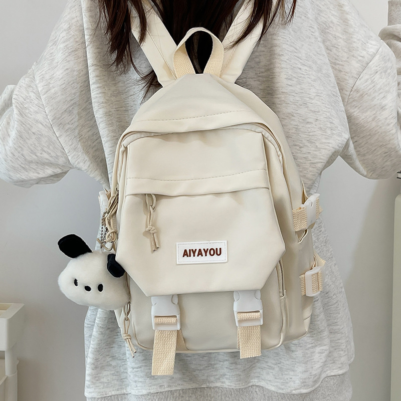 Rucsac femei din nylon, stil urban minimalist, impermeabil, capacitate sub 20L, compatibil cu laptop de până la 10 inci, bretele cu pernă de aer