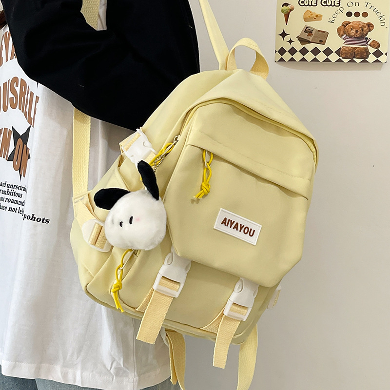 Rucsac femei din nylon, stil urban minimalist, impermeabil, capacitate sub 20L, compatibil cu laptop de până la 10 inci, bretele cu pernă de aer