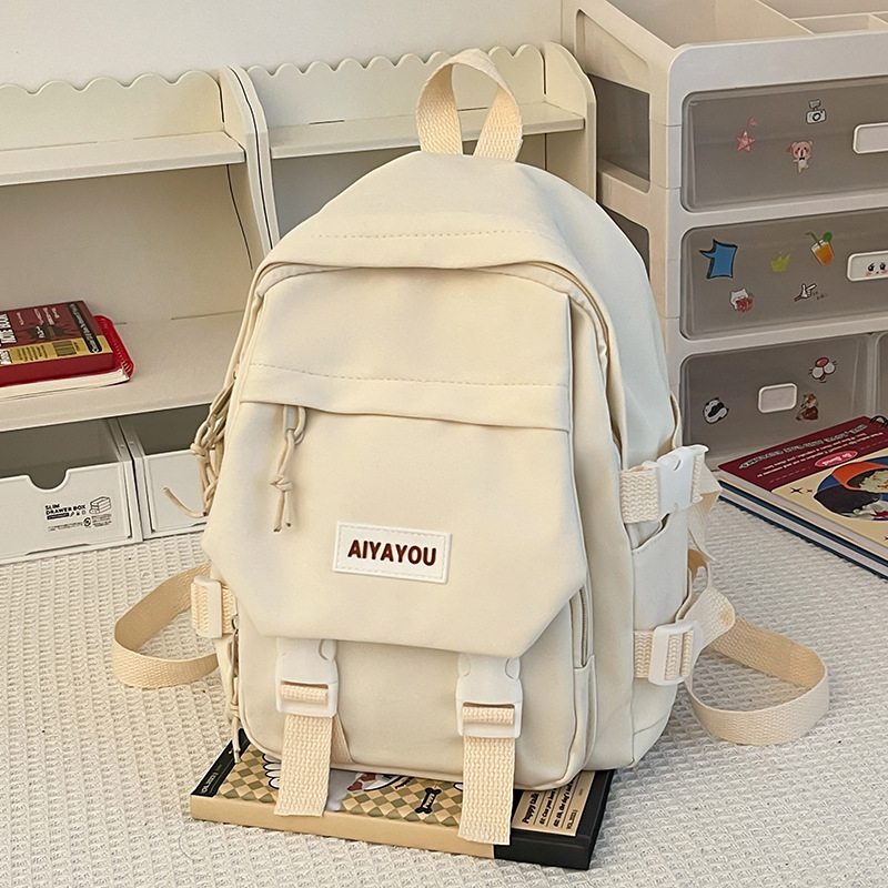 Rucsac femei din nylon, stil urban minimalist, impermeabil, capacitate sub 20L, compatibil cu laptop de până la 10 inci, bretele cu pernă de aer