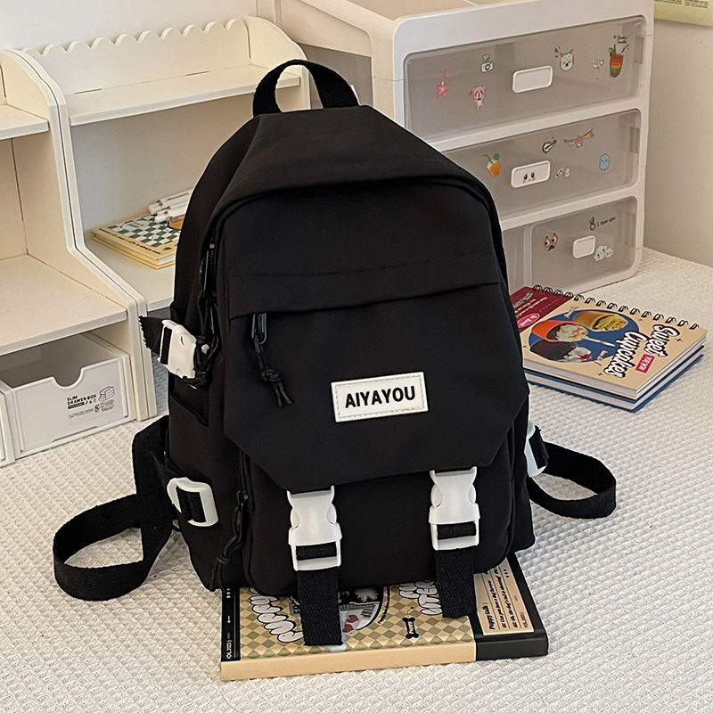 Rucsac femei din nylon, stil urban minimalist, impermeabil, capacitate sub 20L, compatibil cu laptop de până la 10 inci, bretele cu pernă de aer