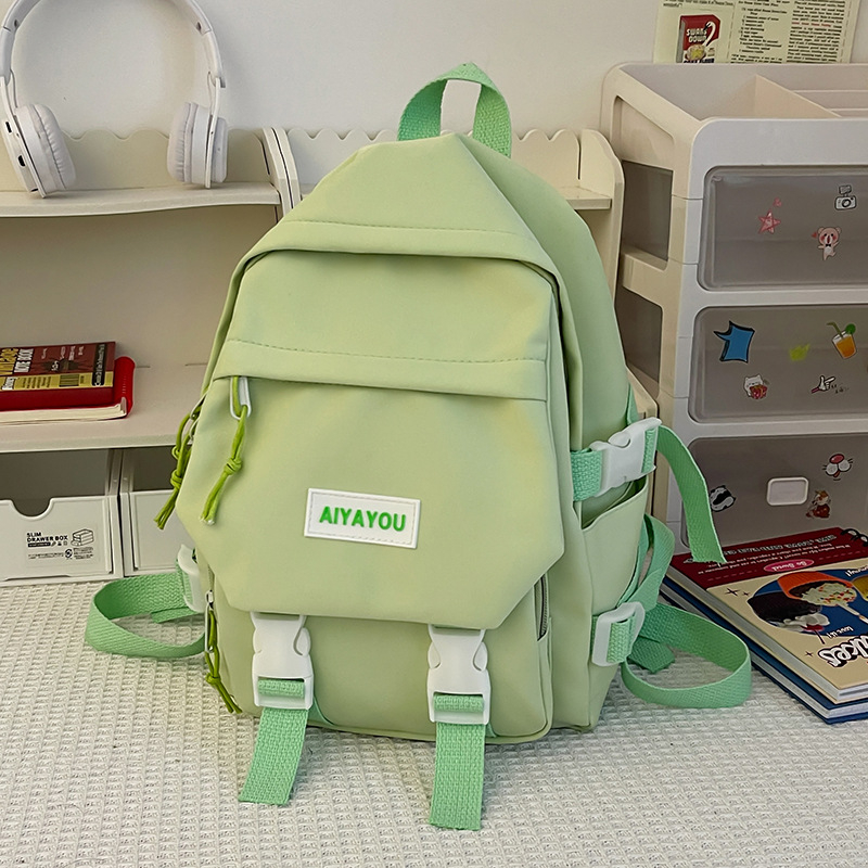 Rucsac femei din nylon, stil urban minimalist, impermeabil, capacitate sub 20L, compatibil cu laptop de până la 10 inci, bretele cu pernă de aer