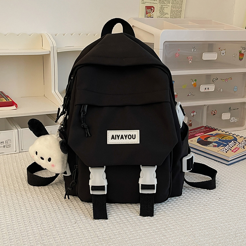 Rucsac femei din nylon, stil urban minimalist, impermeabil, capacitate sub 20L, compatibil cu laptop de până la 10 inci, bretele cu pernă de aer