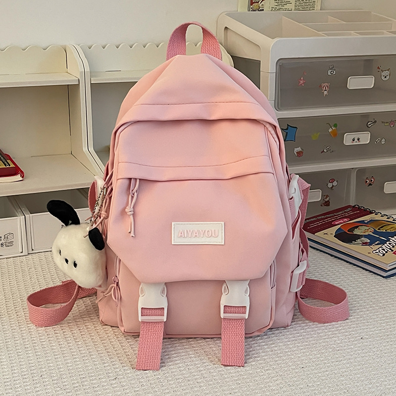 Rucsac femei din nylon, stil urban minimalist, impermeabil, capacitate sub 20L, compatibil cu laptop de până la 10 inci, bretele cu pernă de aer