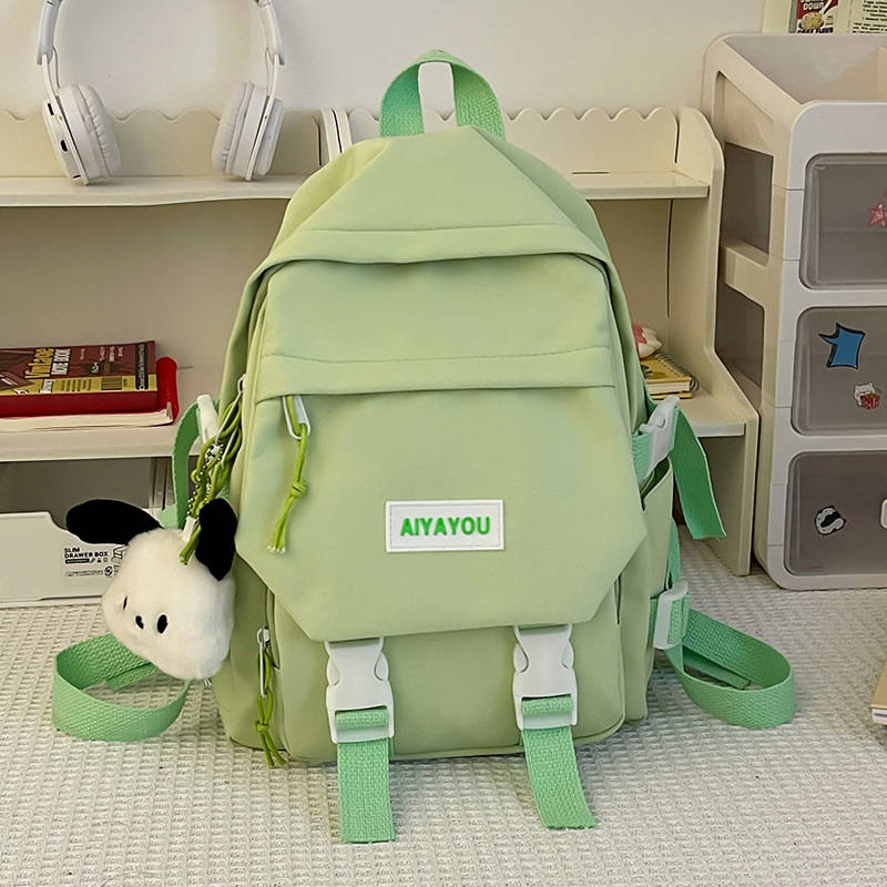 Rucsac femei din nylon, stil urban minimalist, impermeabil, capacitate sub 20L, compatibil cu laptop de până la 10 inci, bretele cu pernă de aer