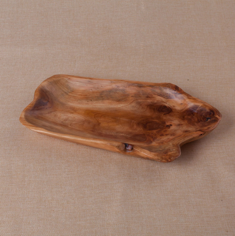 Farfurie de masă din lemn – Formă neregulată, suprafață vopsită, imprimare logo, personalizabilă