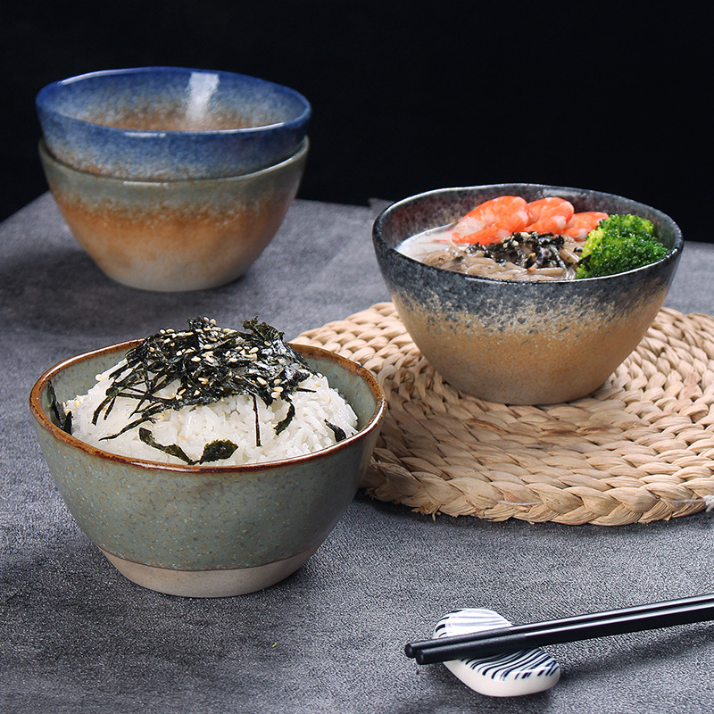 Bol ceramic, culoare sub glazură, formă neregulată, stil retro, compatibil cu cuptorul cu microunde, logo personalizat