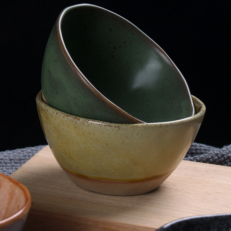 Bol ceramic, culoare sub glazură, formă neregulată, stil retro, compatibil cu cuptorul cu microunde, logo personalizat