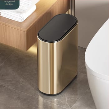 Puting 7L nerūdijančio plieno ovali šiukšlių dėžė vonios kambariui su spausiamu dangteliu, namų naudojimui