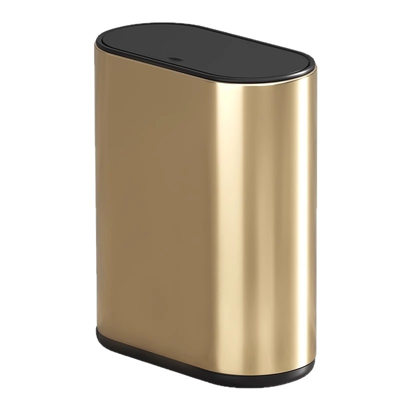 Puting 7L nerūdijančio plieno ovali šiukšlių dėžė vonios kambariui su spausiamu dangteliu, namų naudojimui