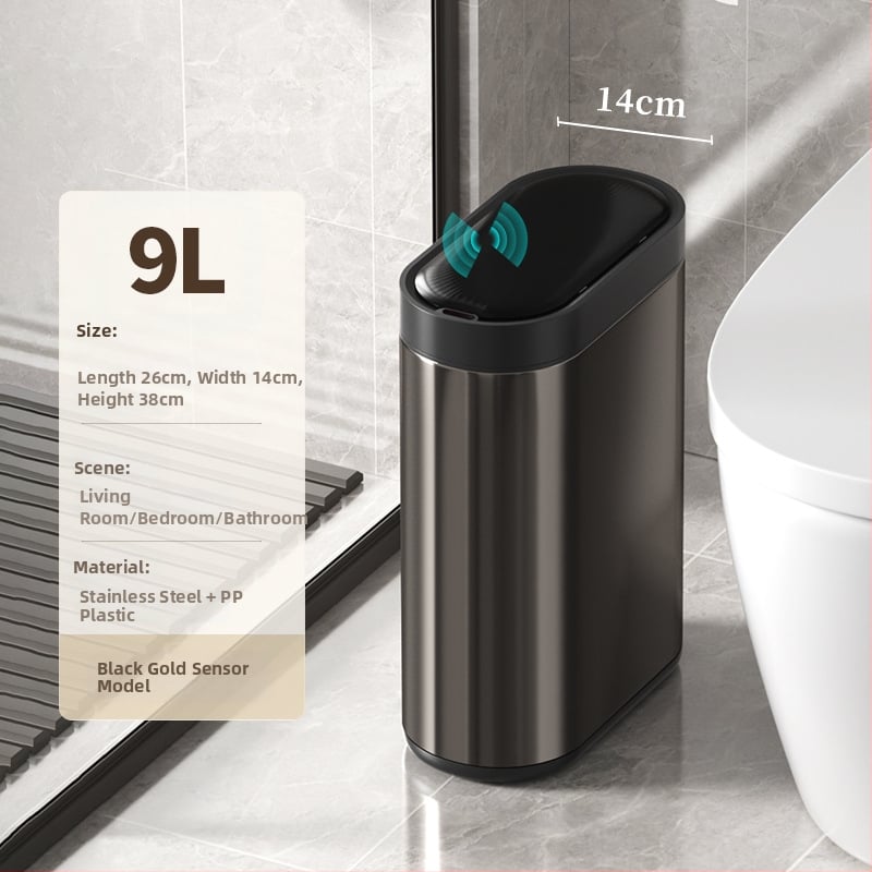 Puting 7L nerūdijančio plieno ovali šiukšlių dėžė vonios kambariui su spausiamu dangteliu, namų naudojimui