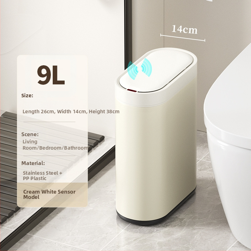 Puting 7L nerūdijančio plieno ovali šiukšlių dėžė vonios kambariui su spausiamu dangteliu, namų naudojimui
