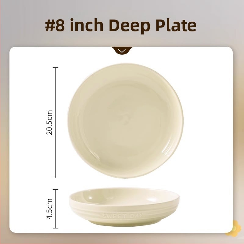 Set de boluri și farfurii din porțelan, stil nordic, finisaj subglazură, potrivit pentru microunde