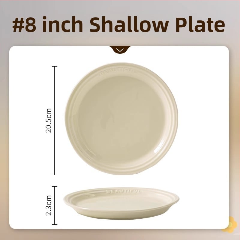 Set de boluri și farfurii din porțelan, stil nordic, finisaj subglazură, potrivit pentru microunde