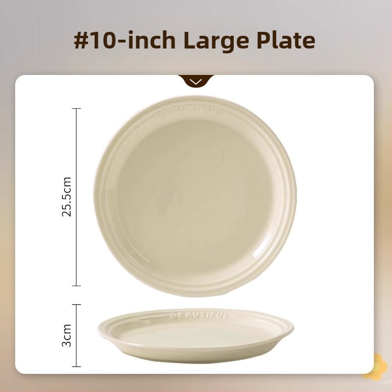 Set de boluri și farfurii din porțelan, stil nordic, finisaj subglazură, potrivit pentru microunde