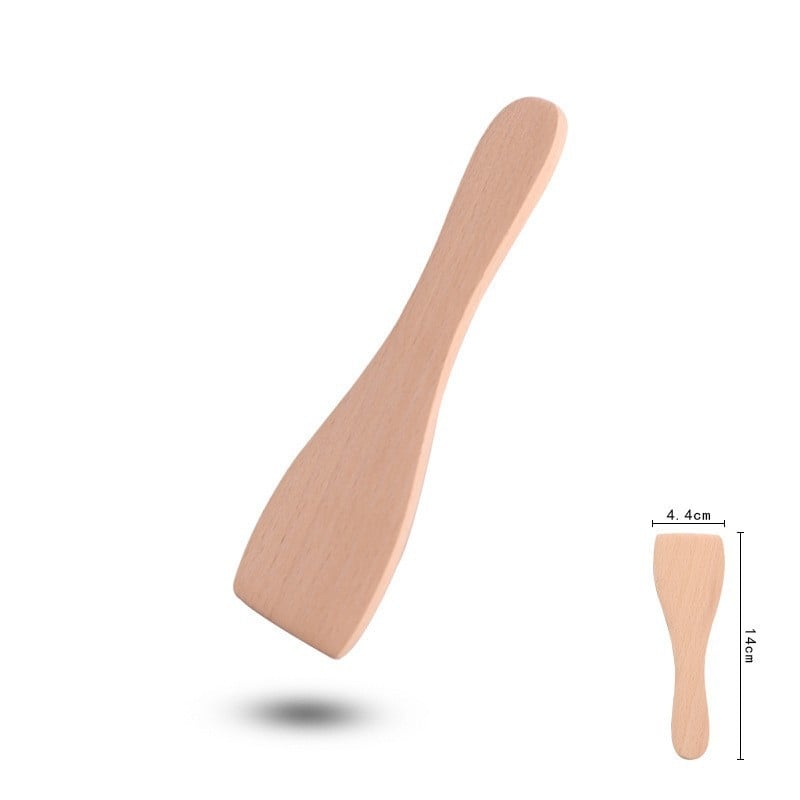 Lingură de gătit din lemn de fag natural, cu mâner din lemn, antiaderentă, rezistentă la temperaturi înalte, antiderapantă, prevenție arsuri