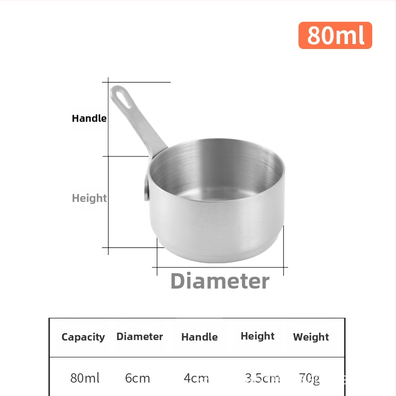 Nerūdijančio plieno padažo puodelis su rankena – apvali panardinimo talpykla, japoniško stilia stalo įrankiai, logotipo atspaudas įmanomas
