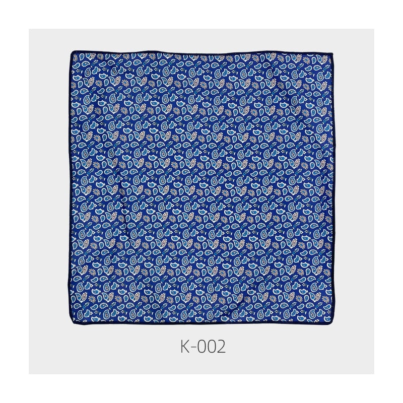 Unisex Vintage Floral Pocket Square, Poliester-Satin, Imprimat