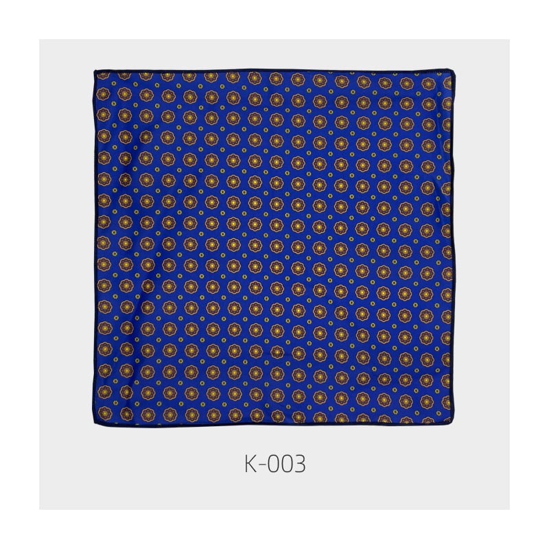 Unisex Vintage Floral Pocket Square, Poliester-Satin, Imprimat