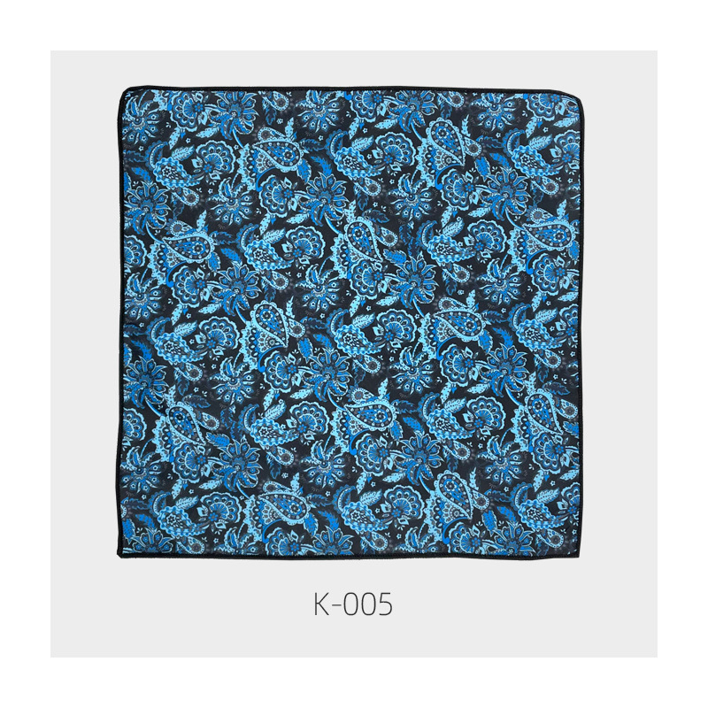 Unisex Vintage Floral Pocket Square, Poliester-Satin, Imprimat